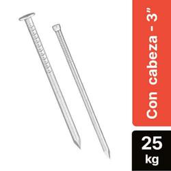 Clavo Pulido con Cabeza 3" Caja de 25 kg