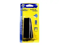 Fecho de Contato 2 Pares Autoadesivo Preto 25 X 90mm