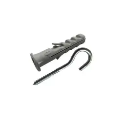 Gancho 3,0 x 40mm com Bucha Nylon 5mm 20Pçs