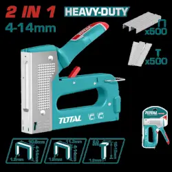 Grapadora 2 en 1 (4 - 14 mm) Incluye 500 Grapas Y 500 Clavos Industrial (Tht31148)