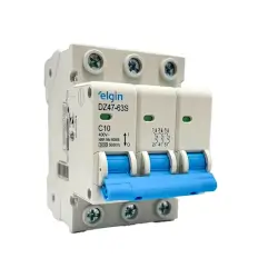 Disjuntor "Din" Tripolar Dz47-63S 10A