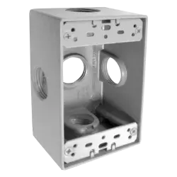 Caja Rectangular de Aluminio 9840030 3 Orificios 3/4
