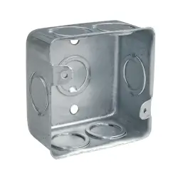 Caja Cuadrada Galv Std 4x4 sin Tapa Knock Outs ½"
