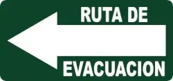 Cartel Ruta Evacuación Izquierda