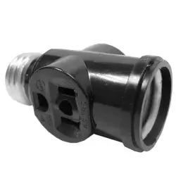 Portalámparas Ladrón Sencillo E26 Baquelita Negro