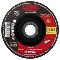 Disco Cubo P/Corte de Metal 4.5"X3.2mmx22.23mm Hum 566