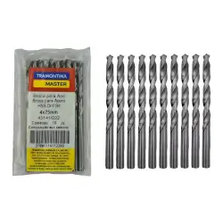 Broca Aço Rápido Master 43141/022 4,0mm 10Pçs