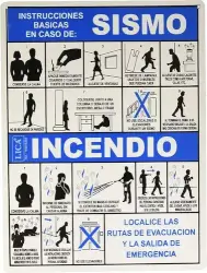 Señal Sismo e Incendio Chico 30 x 40 cm